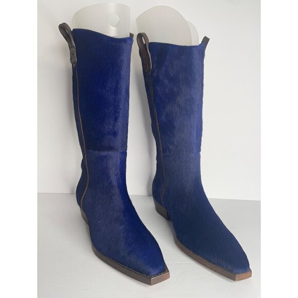 Free People We The Free Montage Hair On Tall Boots in Blue Size 37.5 NEW Texture - Picture 2 of 6